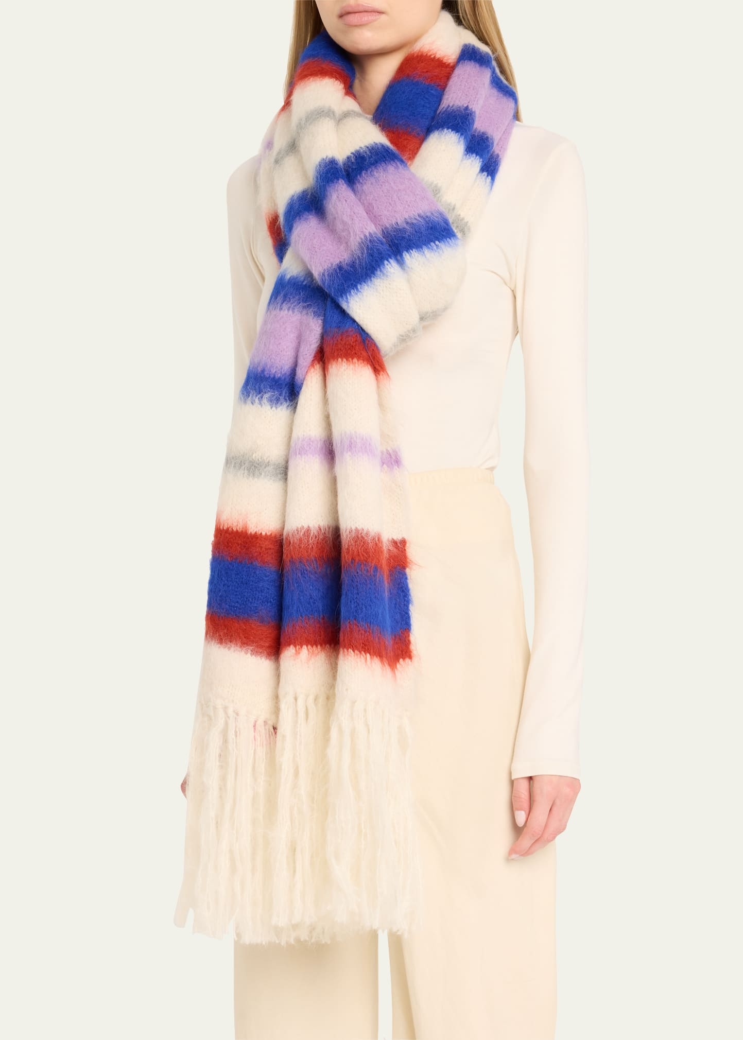 Thistle Striped Fur Scarf - 3