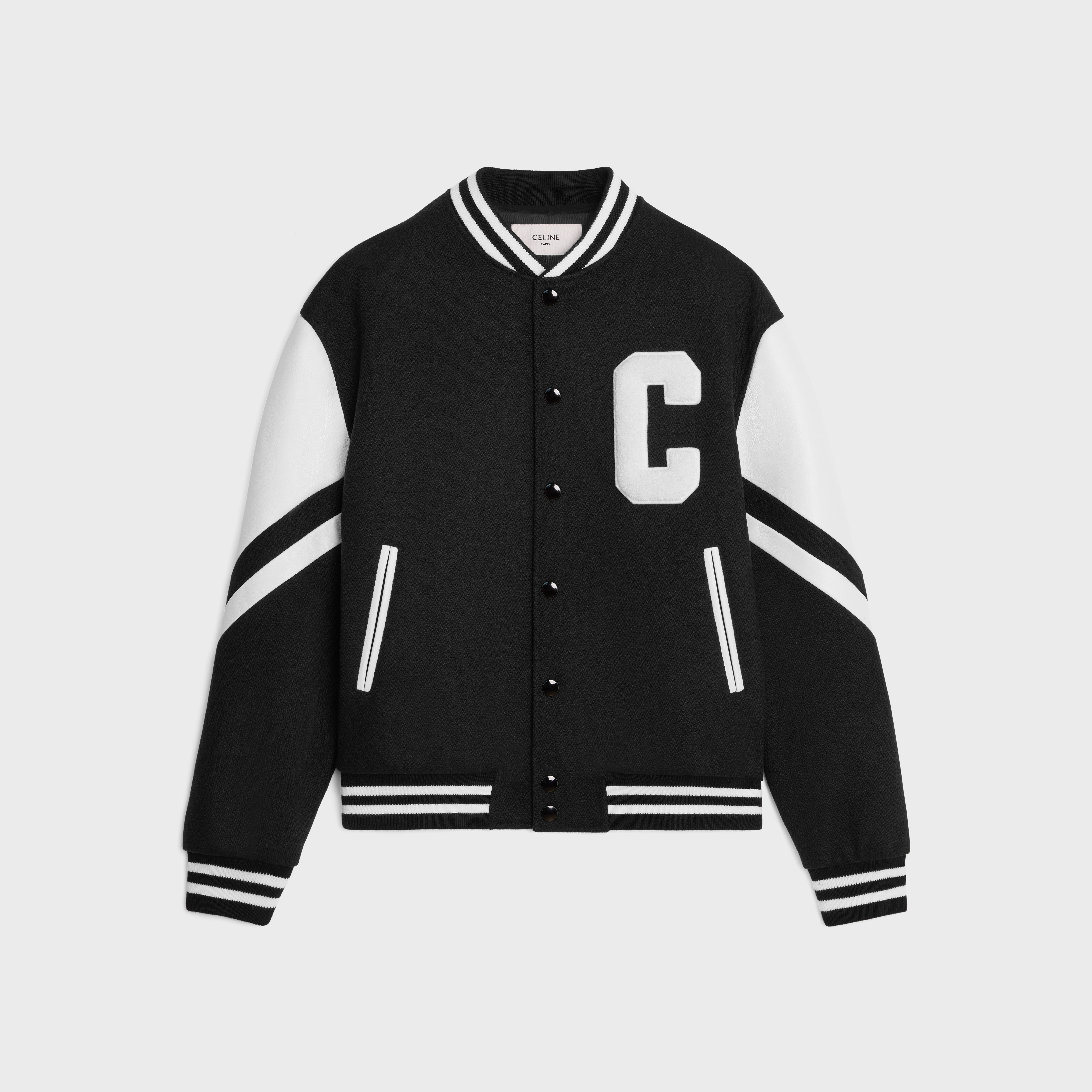 関税込 CELINE | Brompton jacket in wool cloth BROMPTON JACKET IN CASHMERE CLOTH - BLACK | CELINE