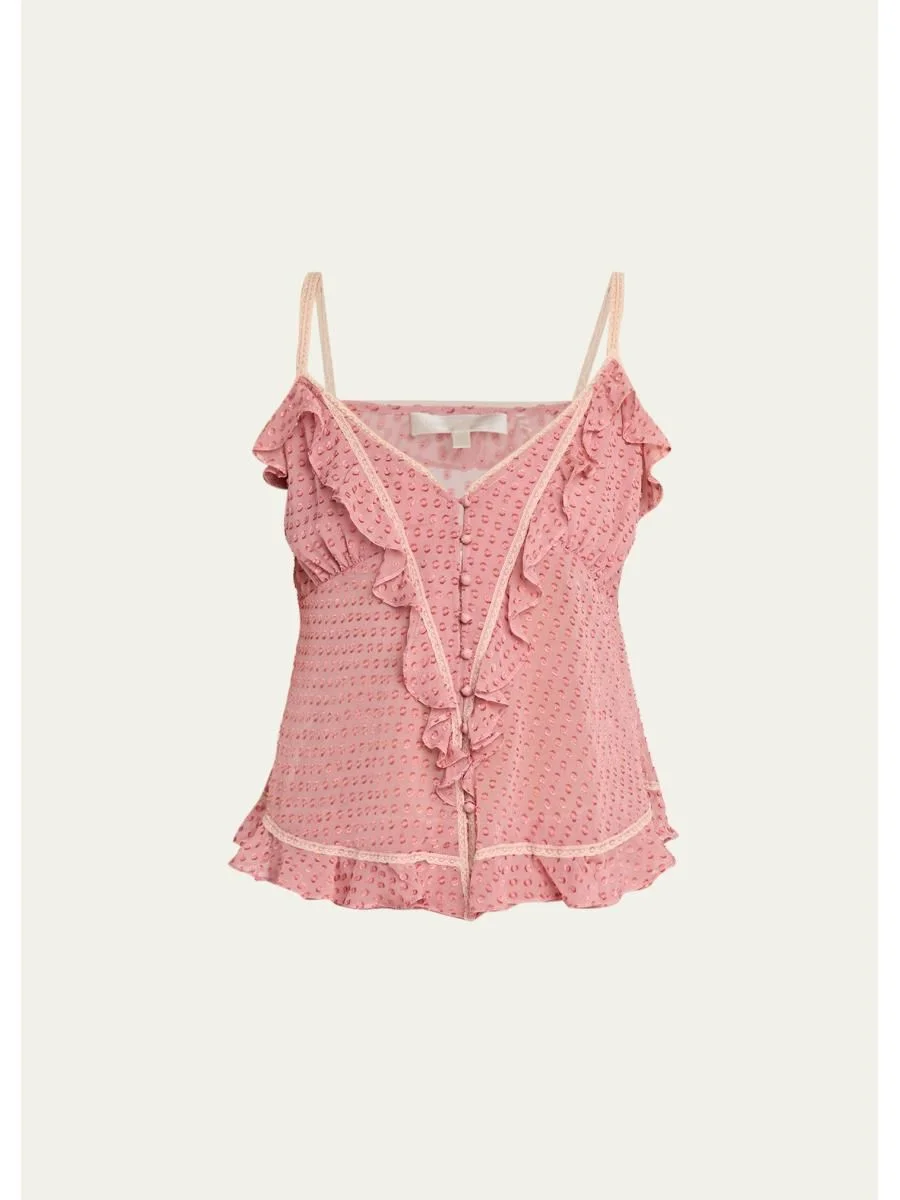 Temperance Fil Coupe Lace-Trim Ruffled Cami - 1