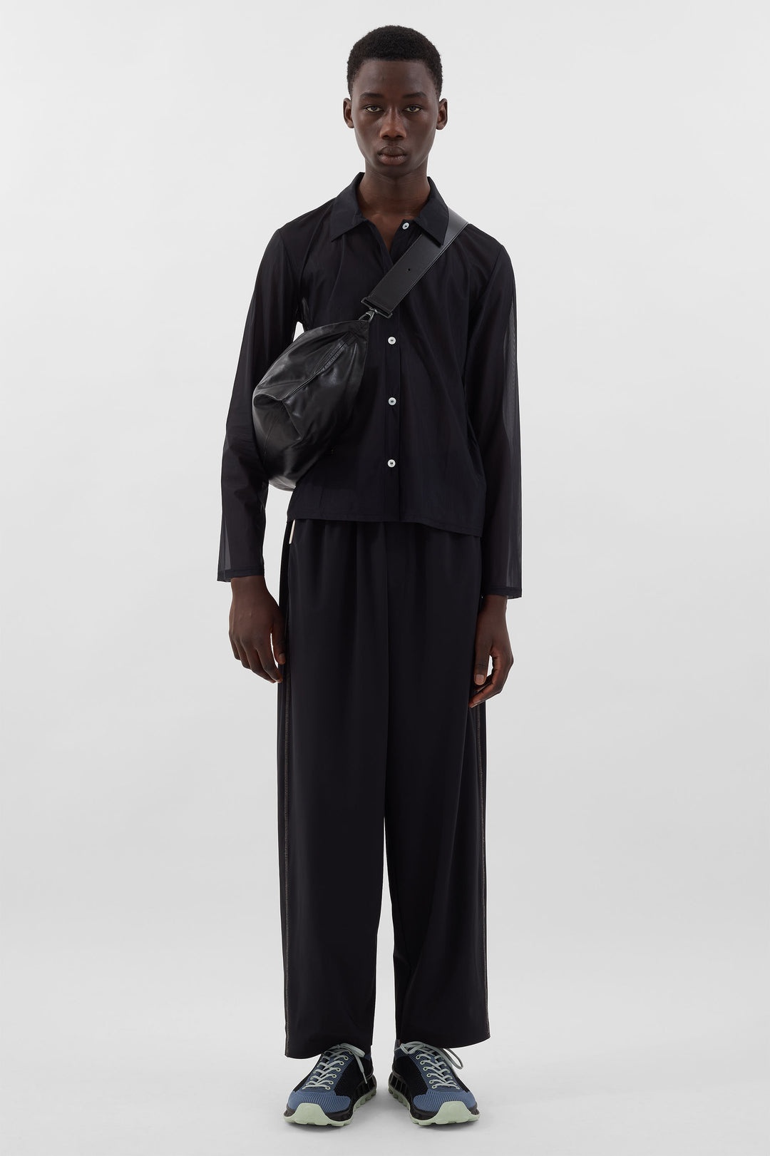SHEER TULLE SHIRT / black - 3
