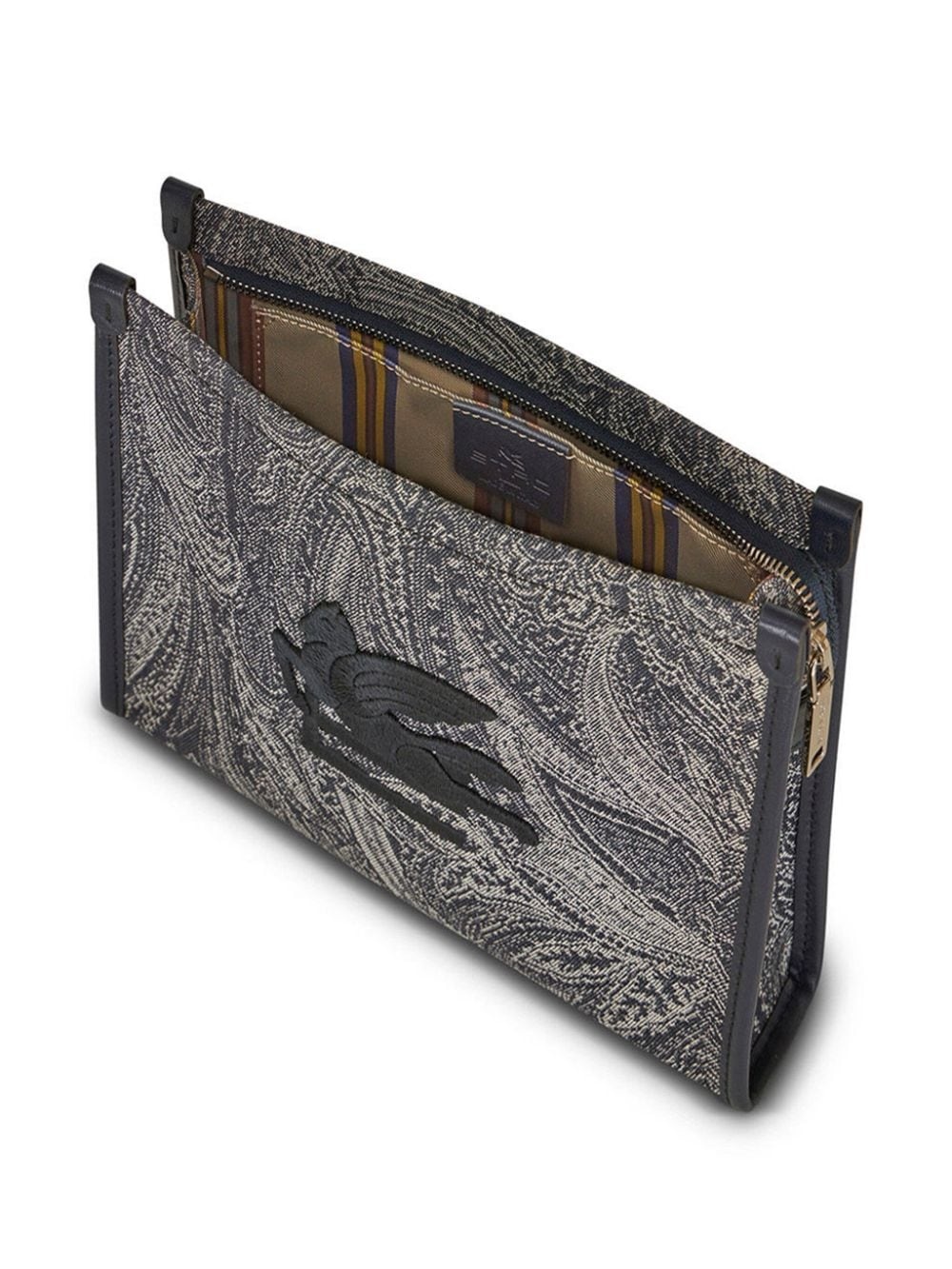 Pegaso-motif paisley clutch bag - 4