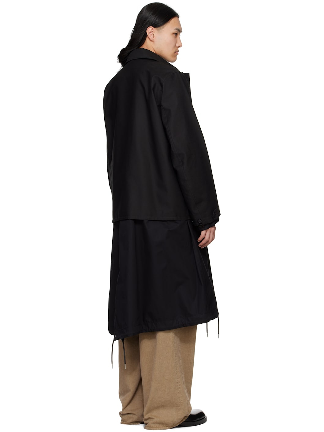 Black WTAPS Edition Cotton Back Satin Coat - 3