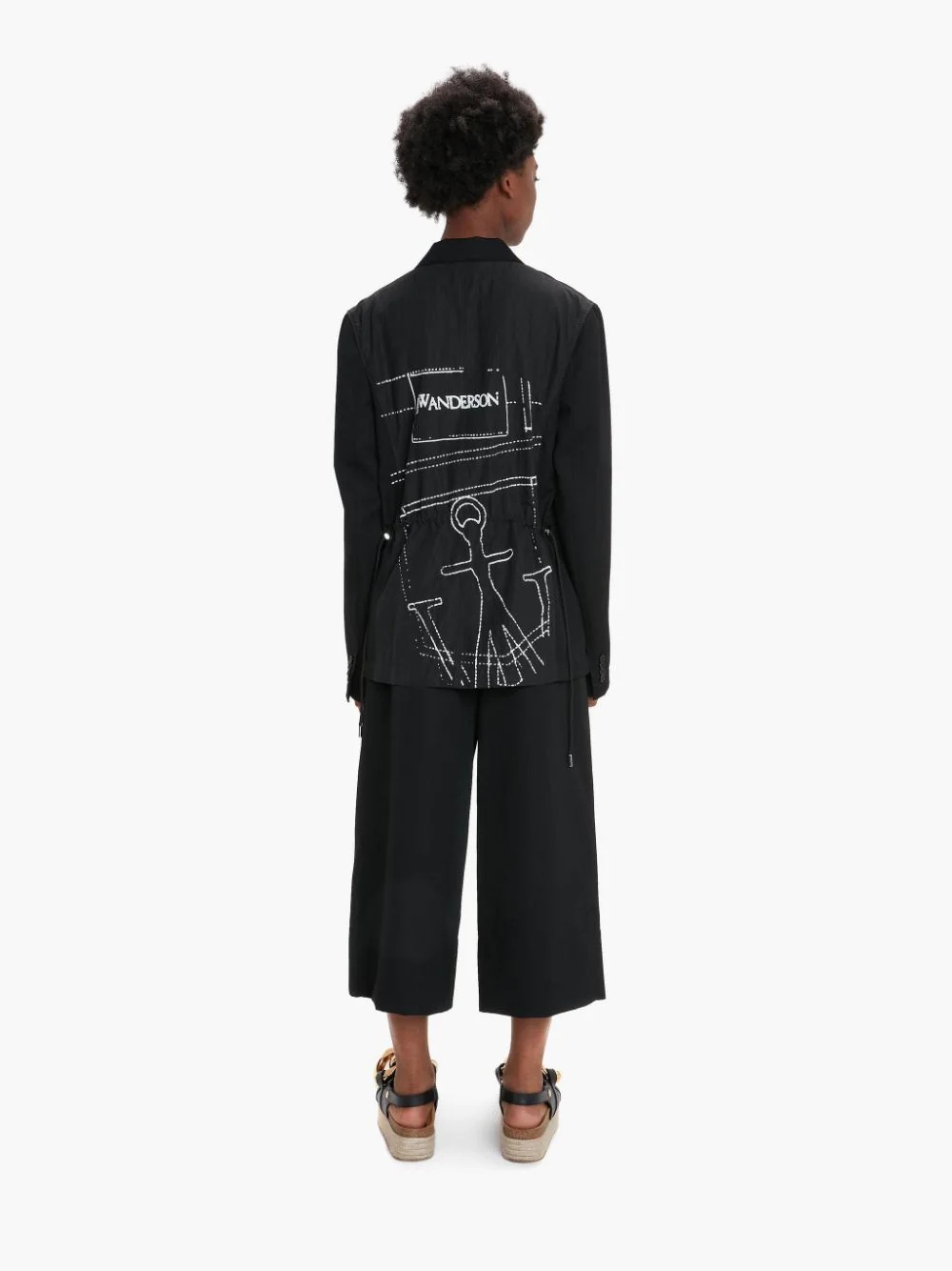 PLEAT FRONT WIDE LEG CROPPED TROUSERS - 4