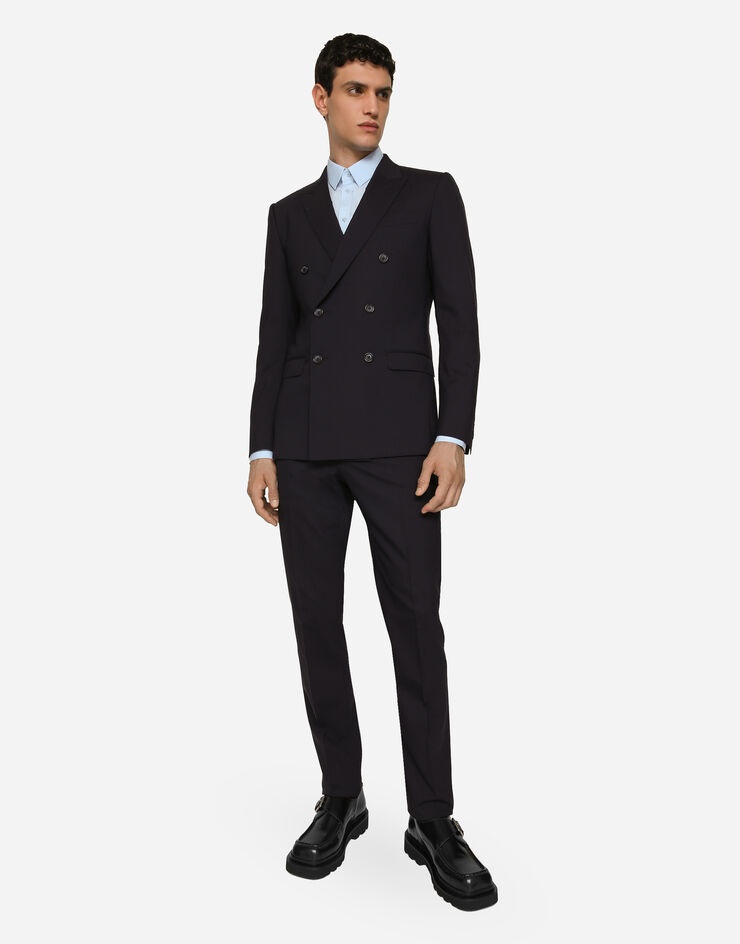 Double-breasted stretch wool Martini-fit suit - 8