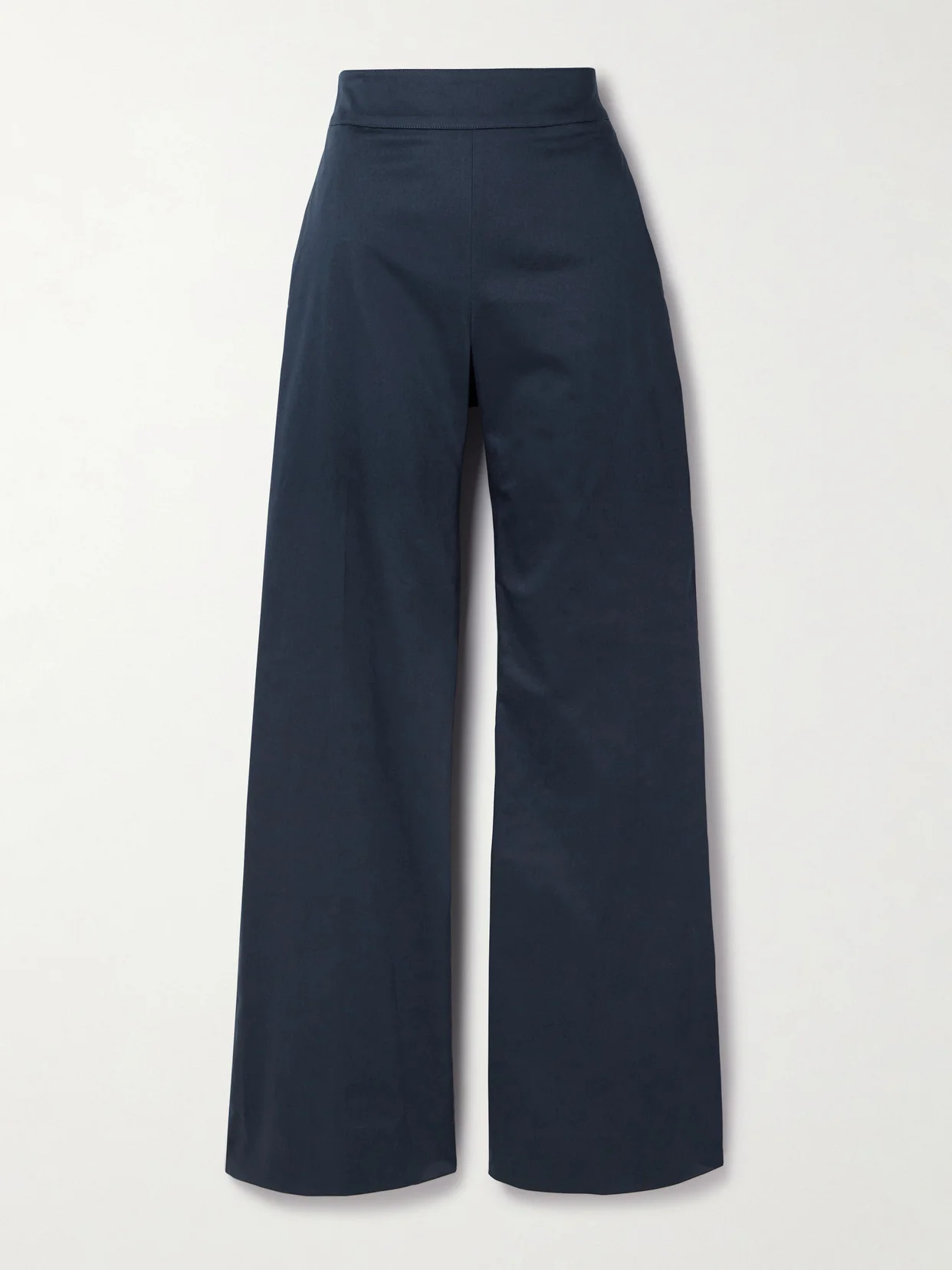 Cotton-blend Sateen Wide-leg Pants - 1