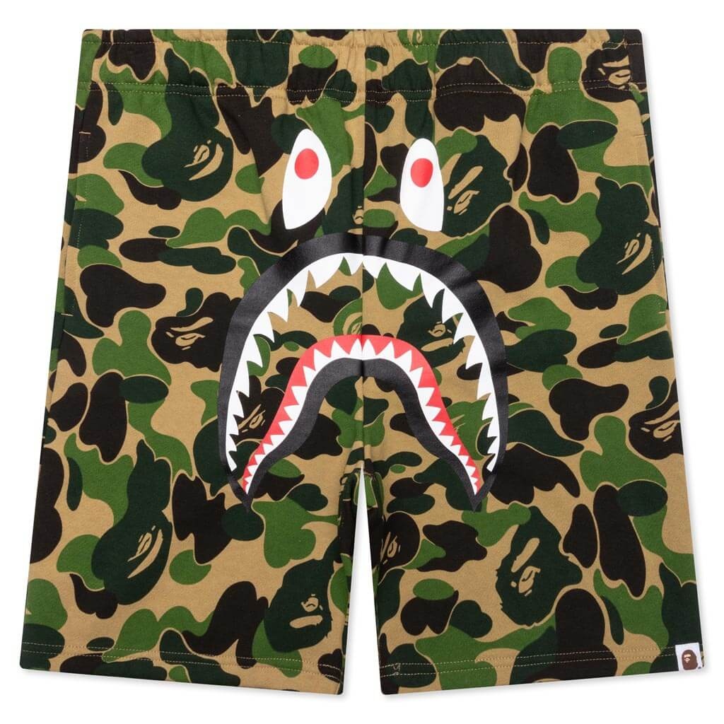 ABC CAMO SHARK SWEAT SHORTS - GREEN - 1