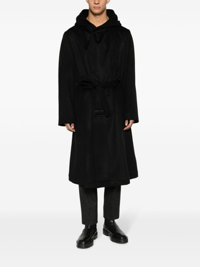 Yohji Yamamoto hooded belted coat outlook