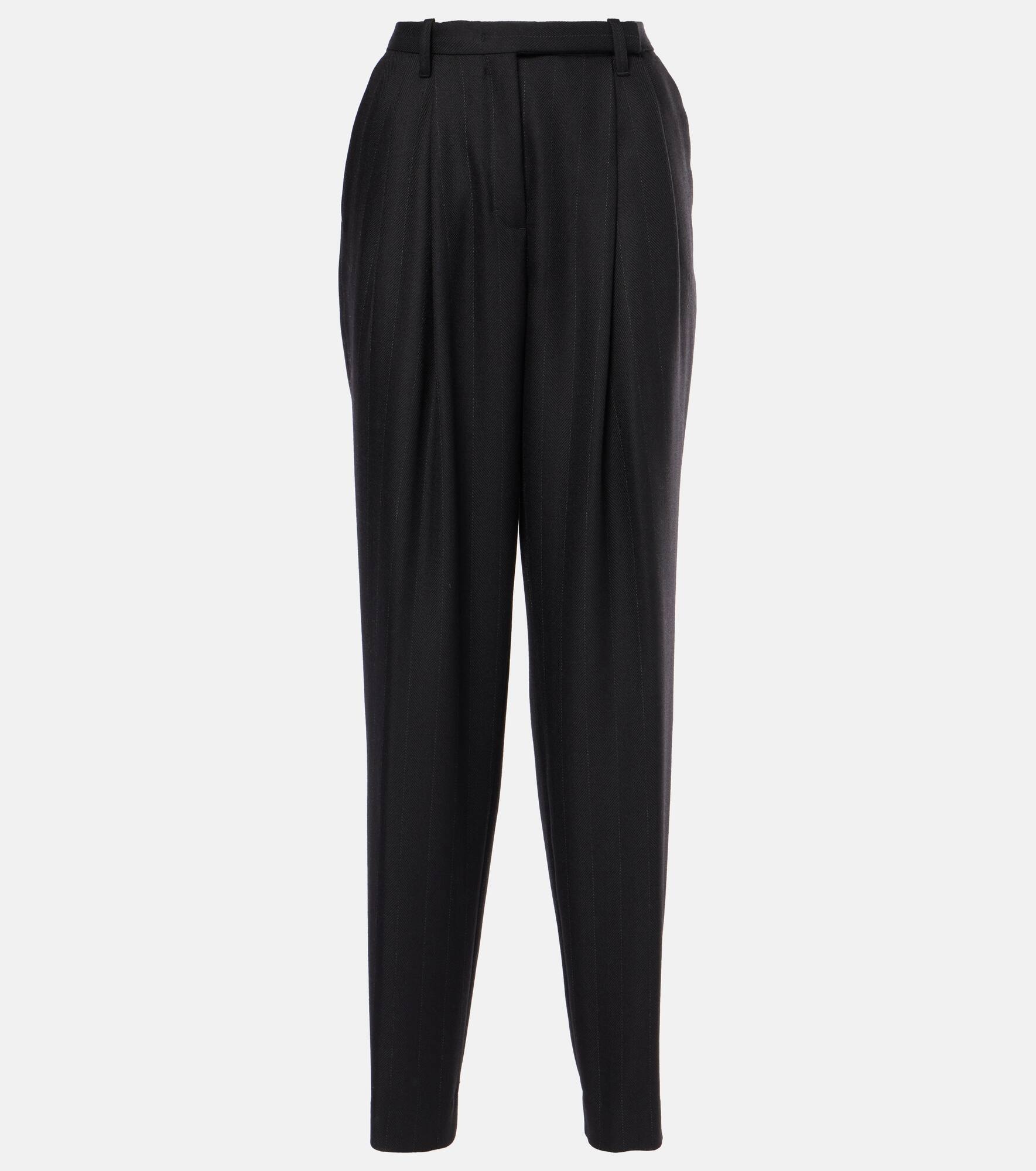 Modern Sophistication pinstripe wool pants - 1