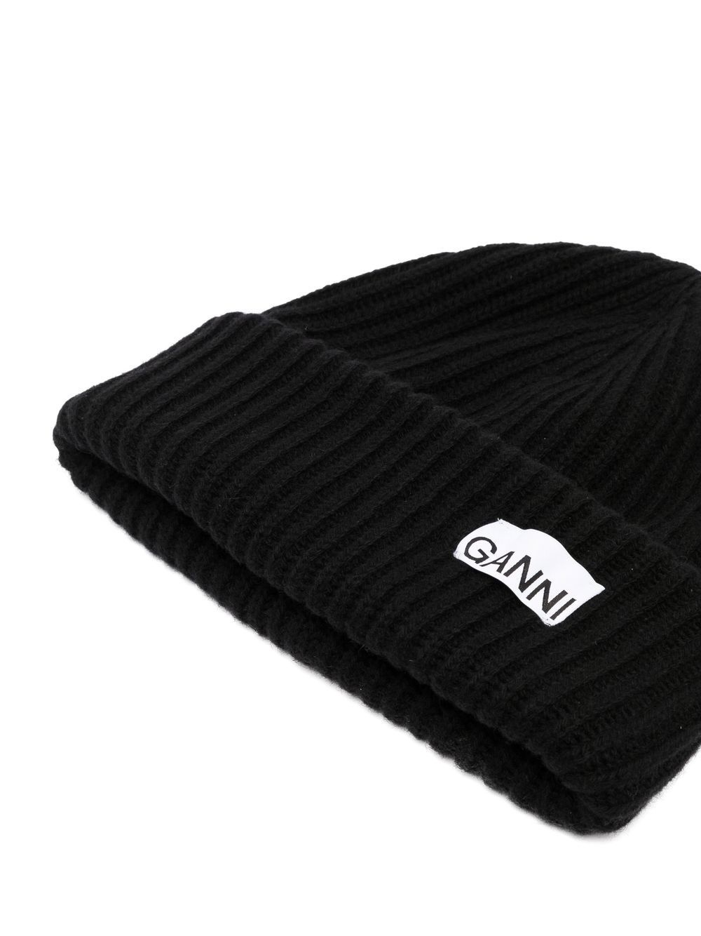 logo-patch ribbed-knit beanie - 2