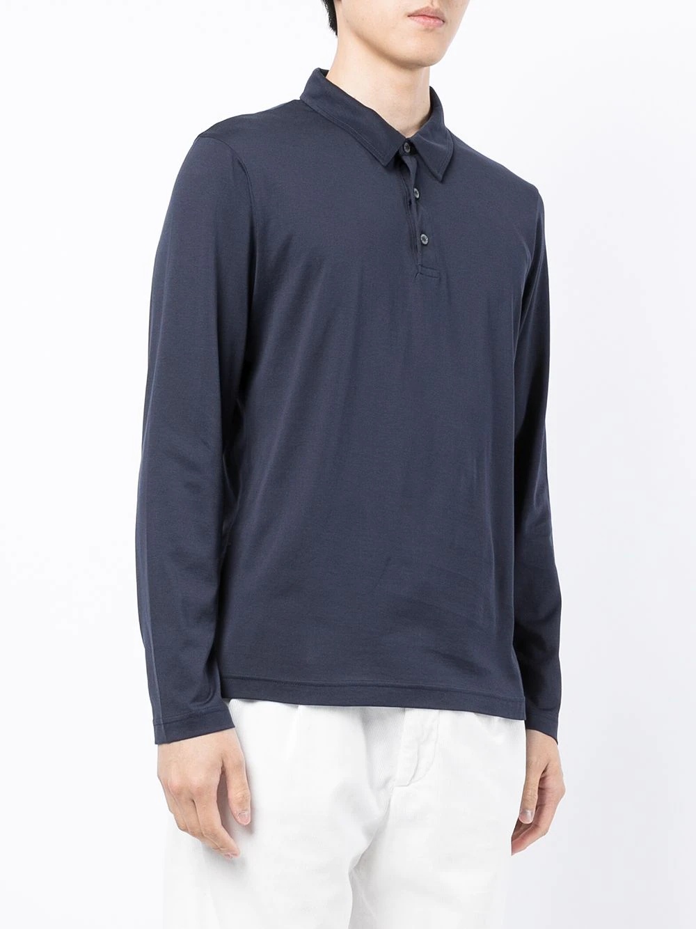 button-up long-sleeved polo shirt - 3