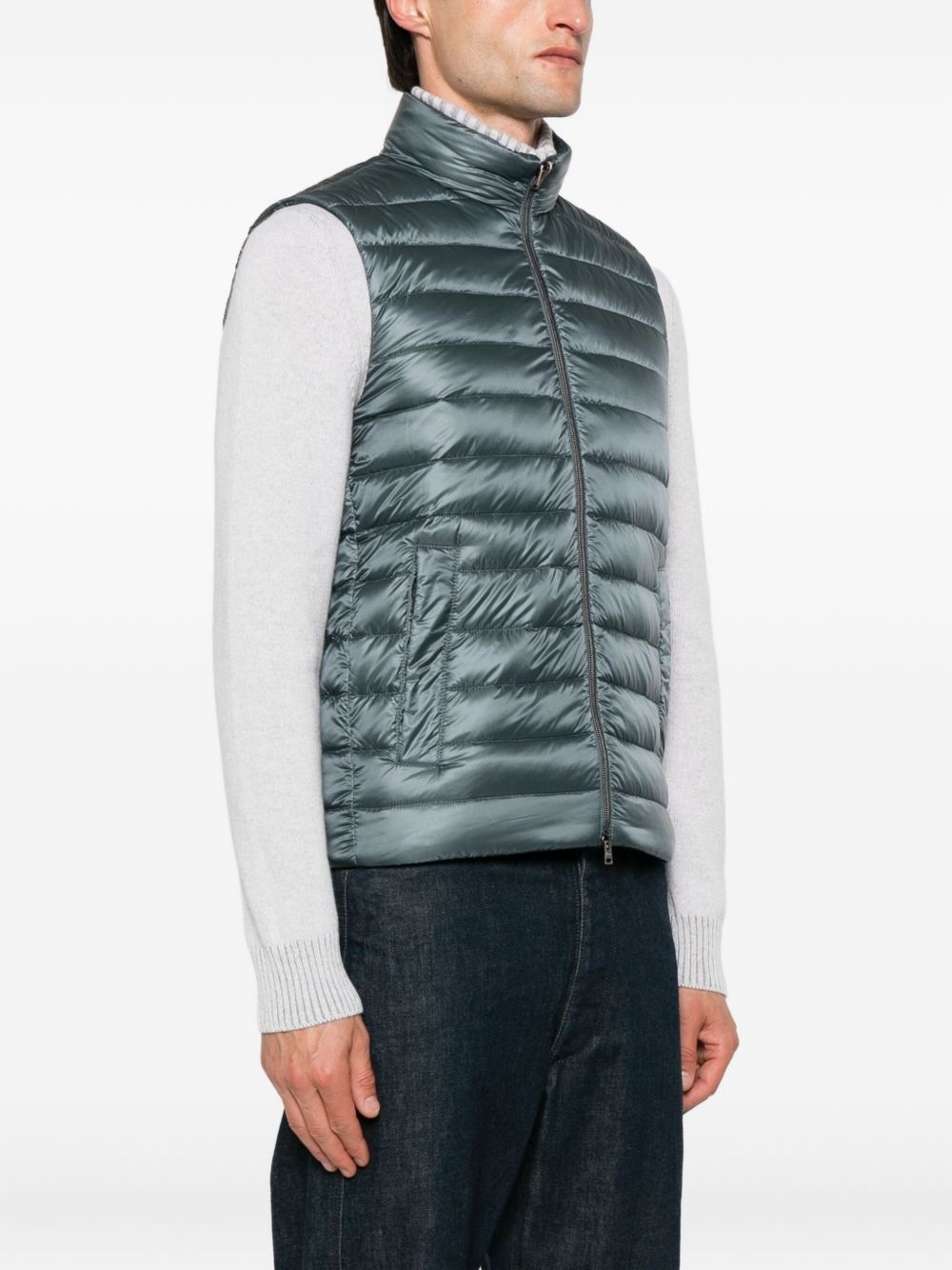 quilted sleeveless vest - 3