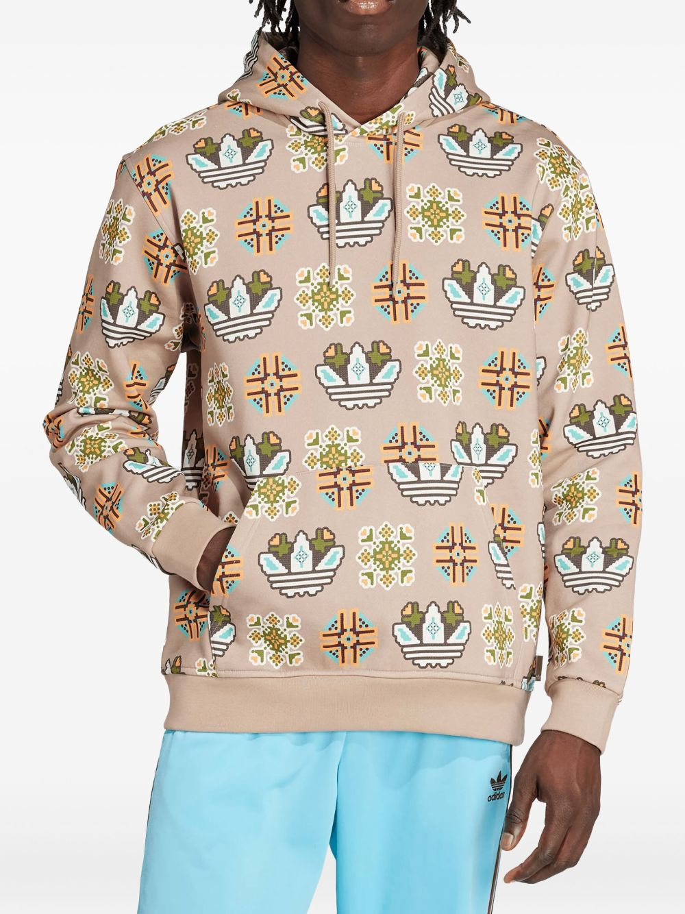 logo-pattern hoodie - 2
