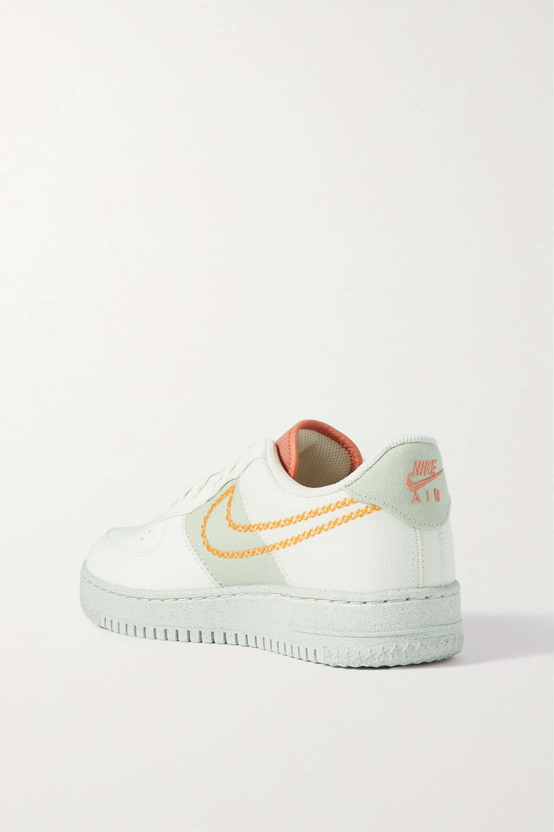 Air Force 1 '07 embroidered faux suede, leather and canvas sneakers 3