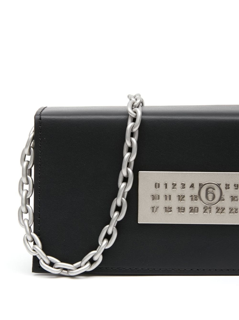 numbers-motif leather shoulder bag - 6