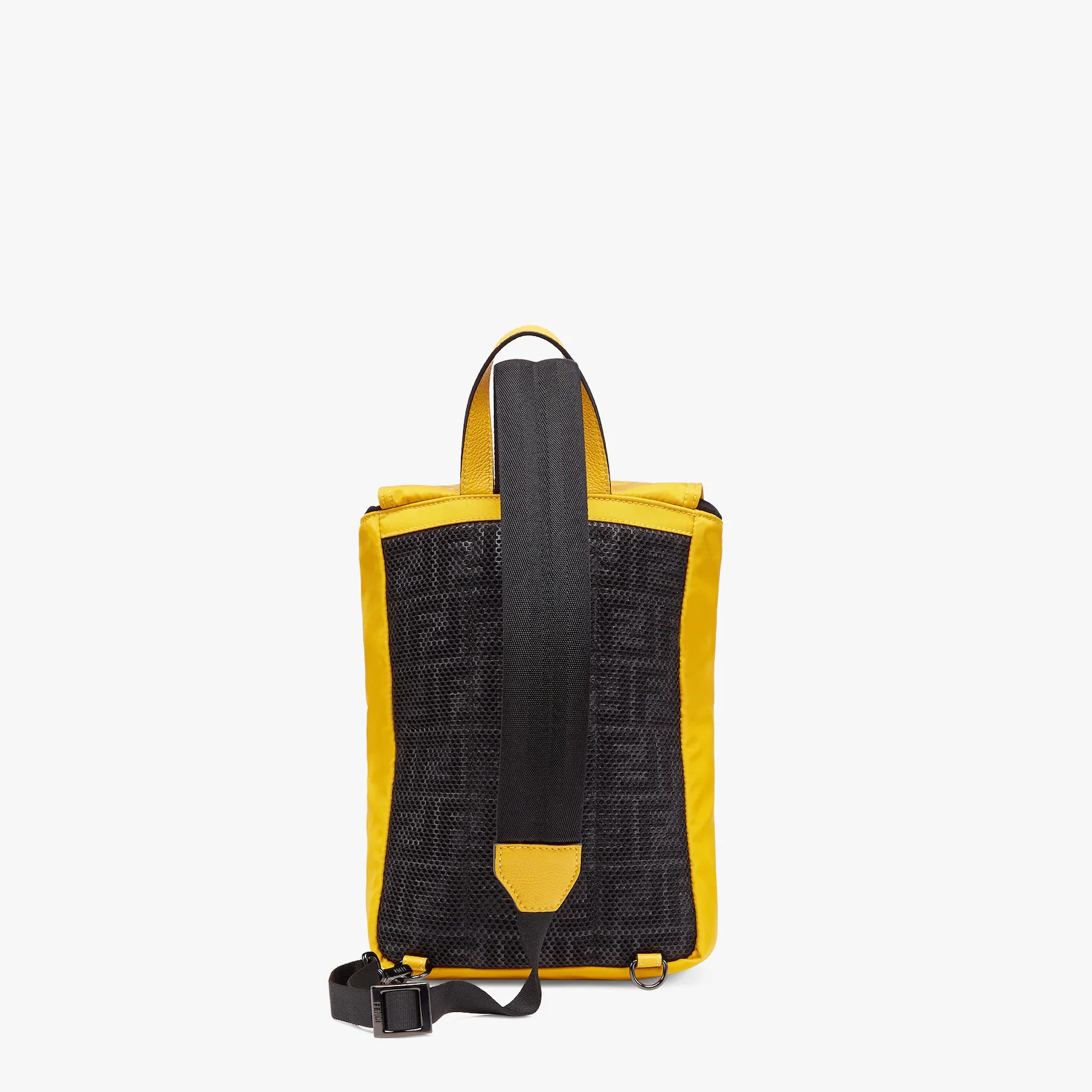 Yellow nylon backpack - 3