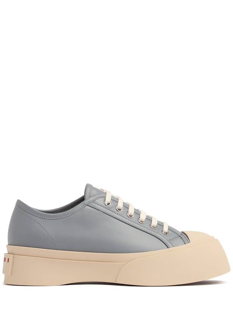 Leather low top sneakers - 1