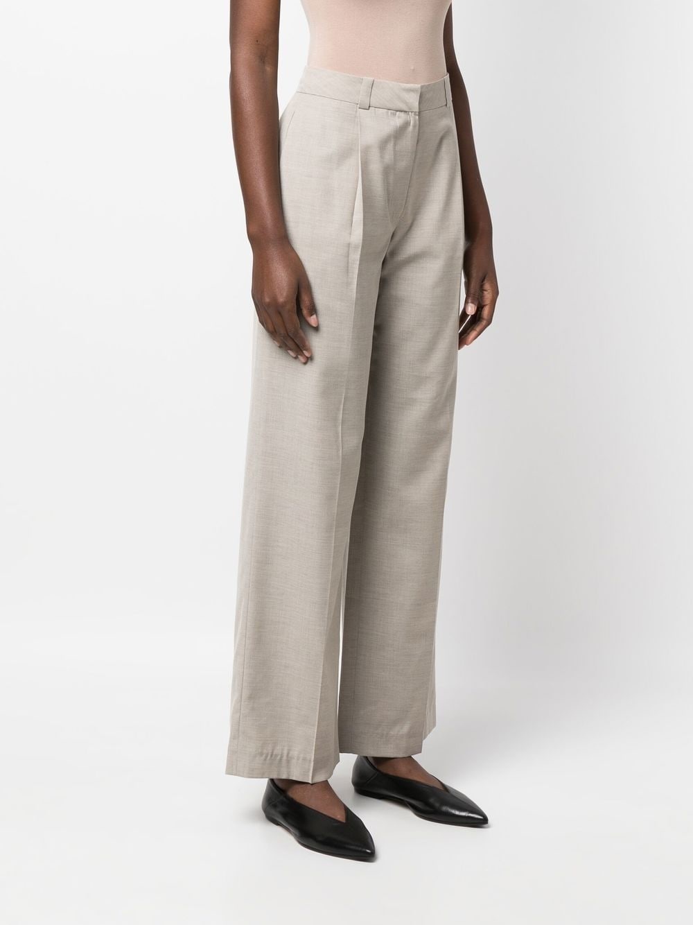 high-waisted pleated trousers - 3