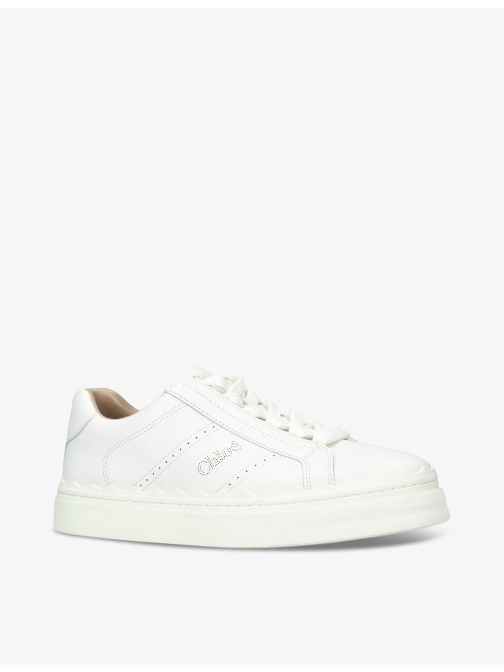Lauren perforated leather low-top trainers - 3
