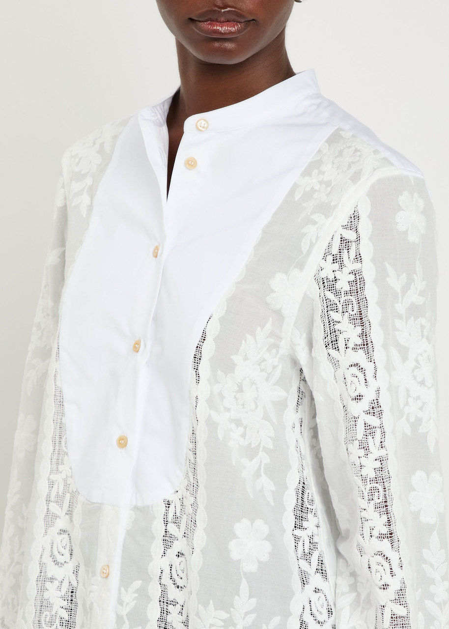 Wales Bonner River Floral-embroidered Cotton Blouse - 5