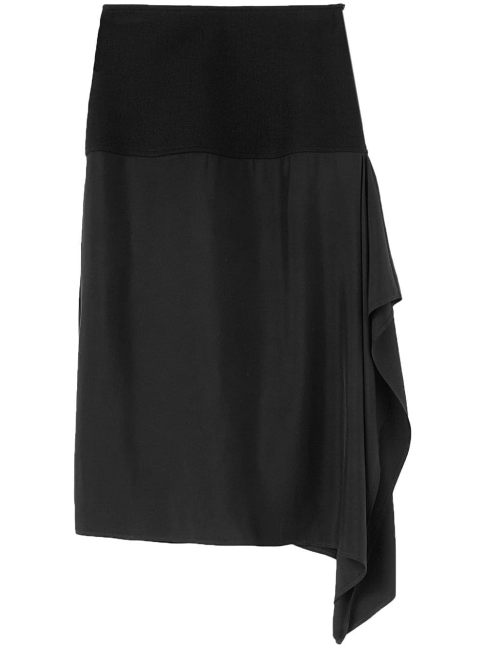 wool draped midi skirt - 1