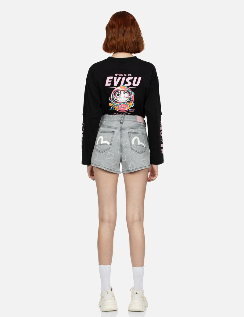 SEAGULL EMBROIDERY와 ALLOVER HEART FASHION FIT DENIM SHORTS의 모든 것 5