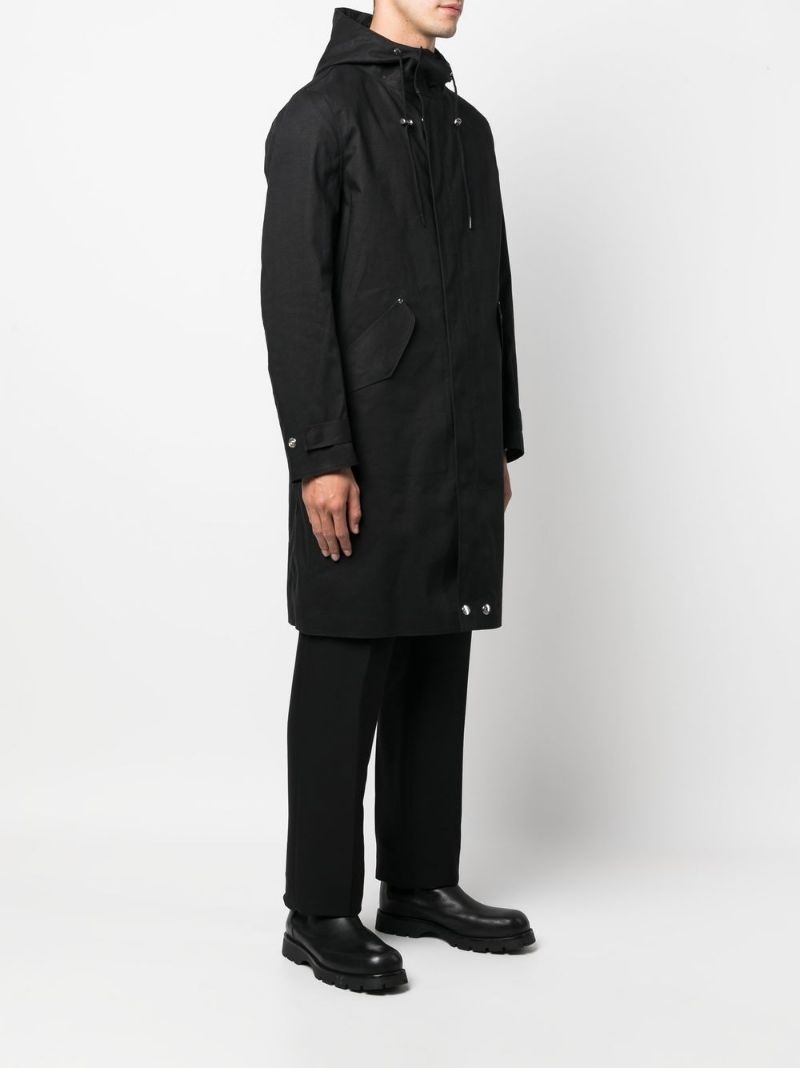 hooded mid-length raincoat - 3