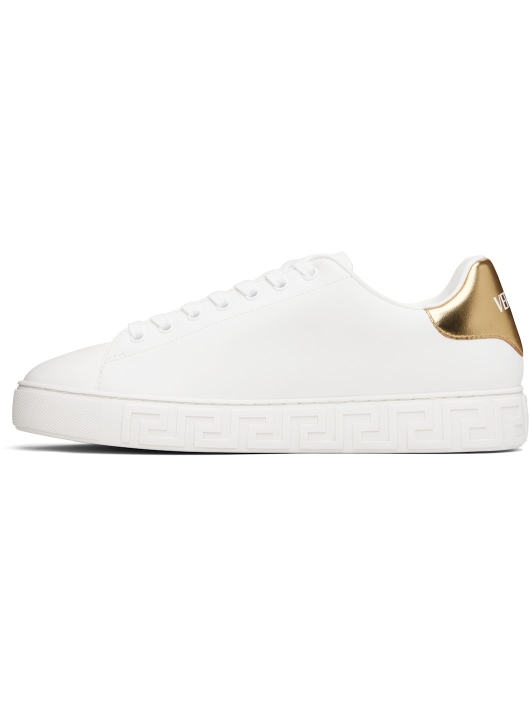 White Logo Greca Sneakers - 3