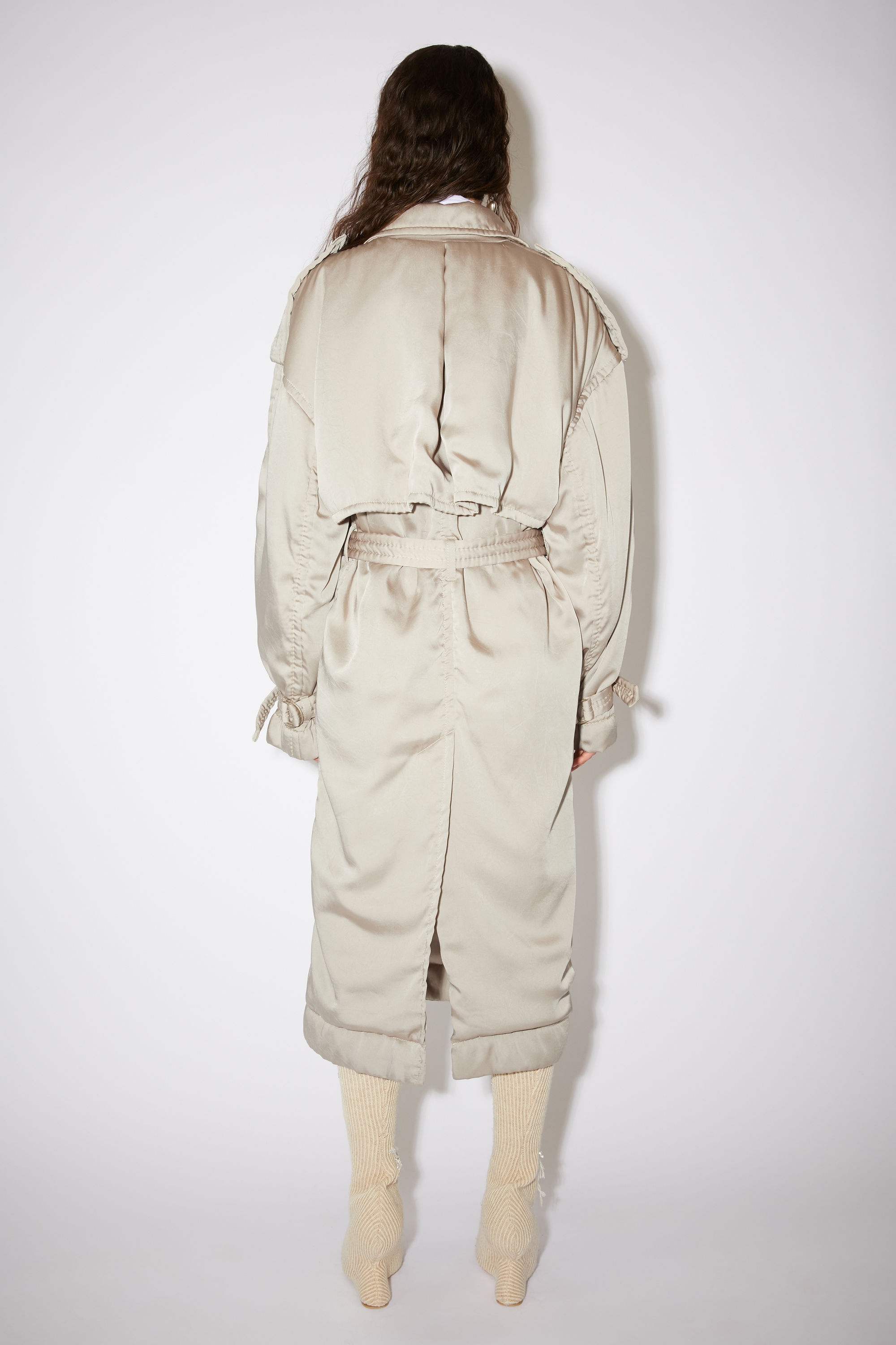 Double breasted padded trench - Mushroom beige - 3