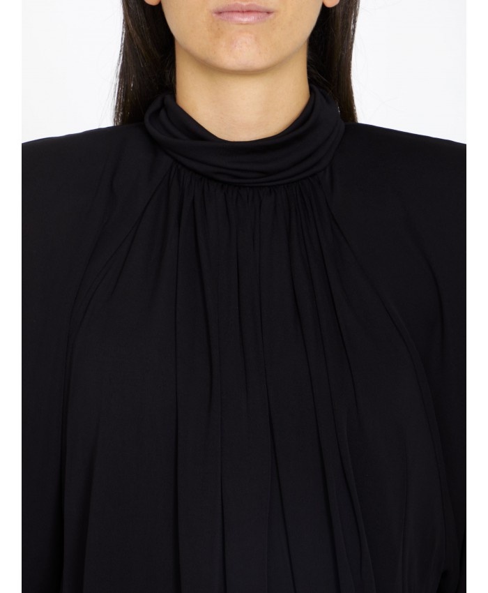 【SAINT LAURENT】DRAPED JERSEY DRESS●744258Y6H331000 Saint Laurent - Draped jersey maxi dress Saint Laurent
