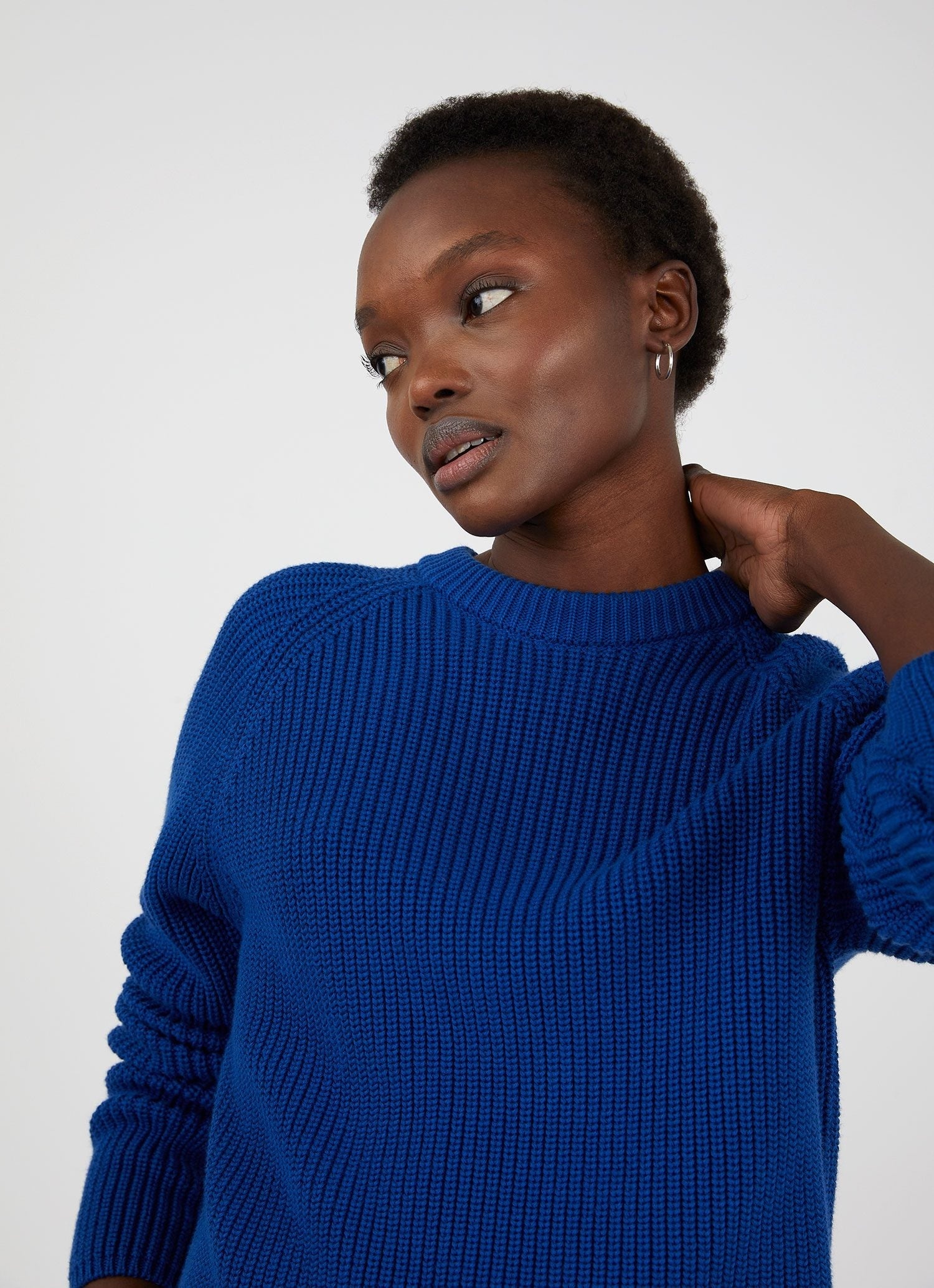 Cotton Boxy Crew Neck Jumper - 1