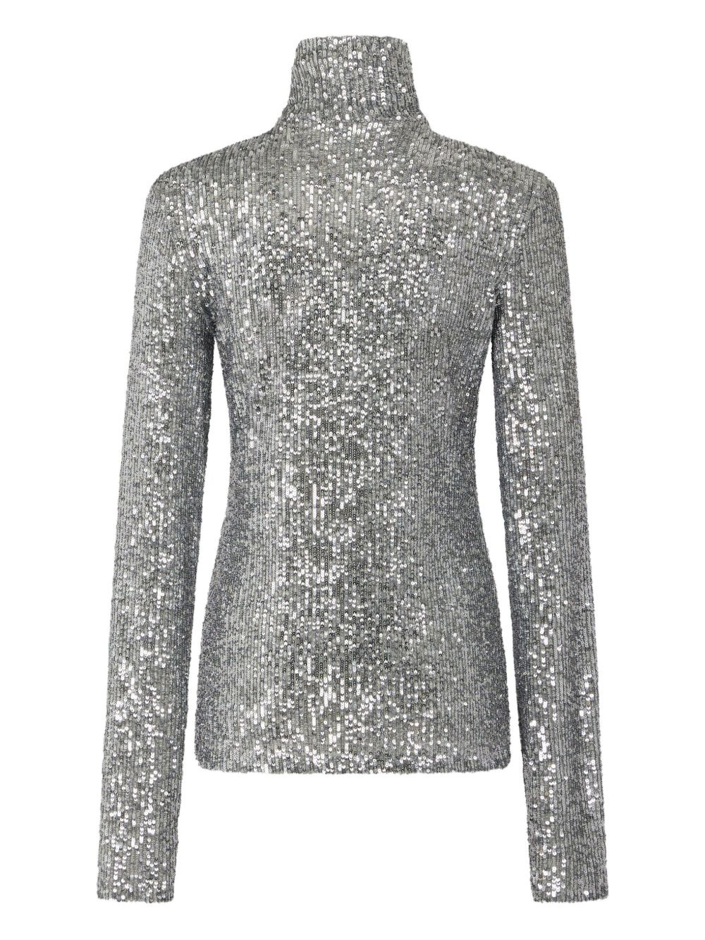 sequinned turtleneck top - 7