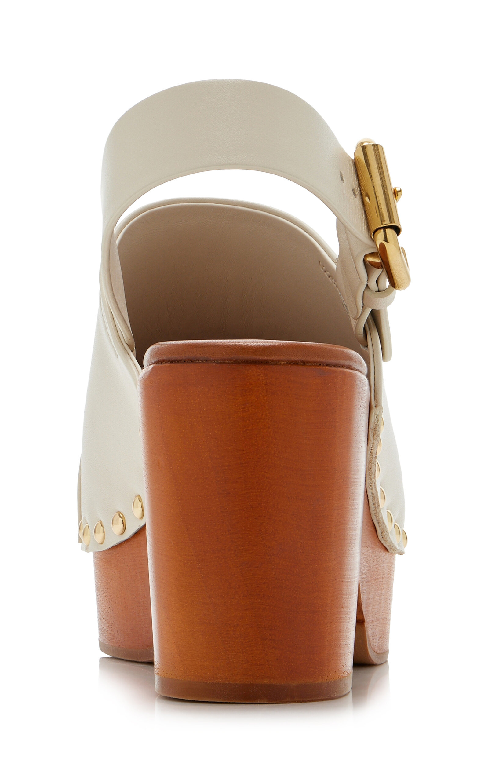 Jeannette Leather Platform Clogs ivory - 5