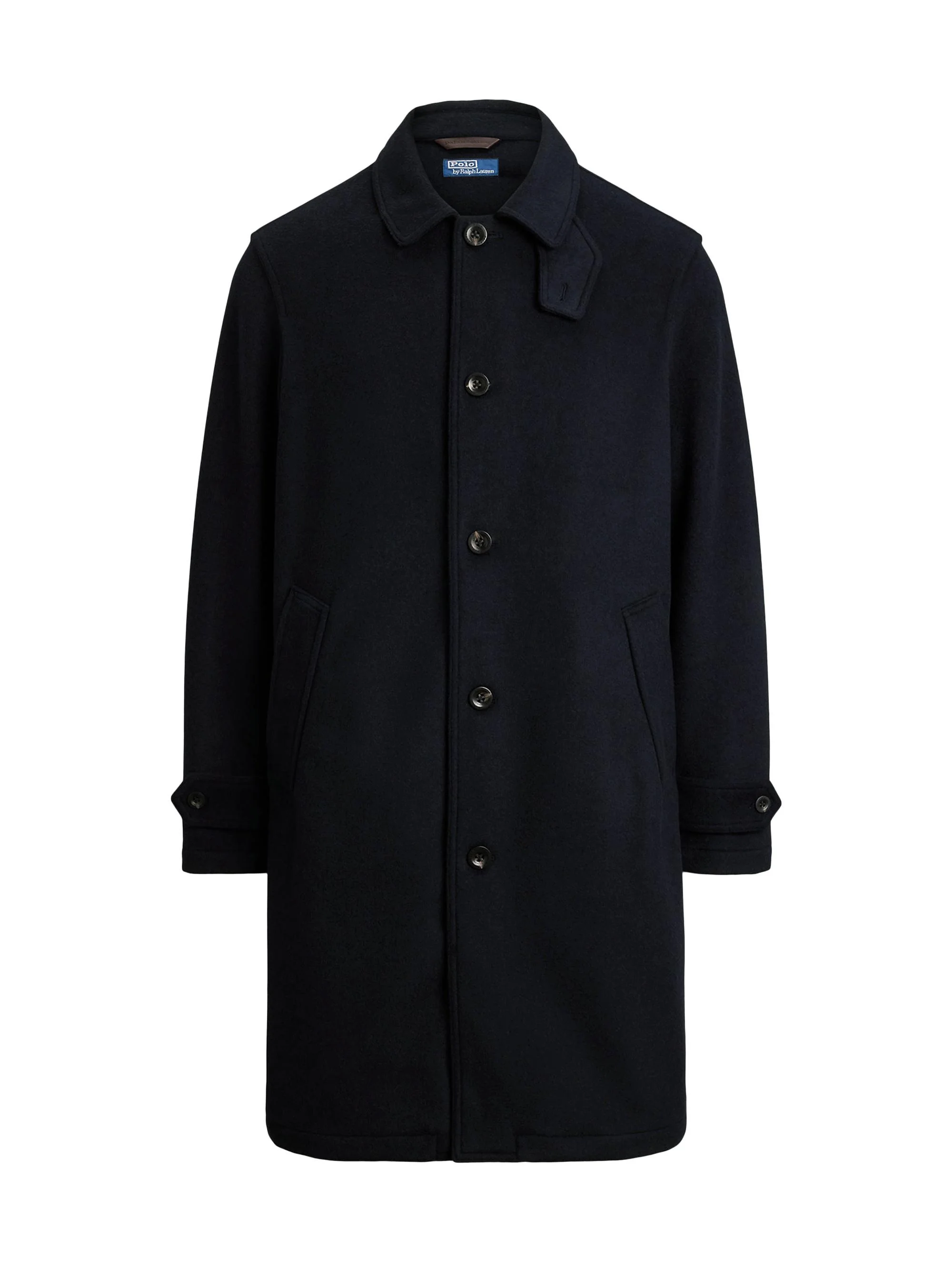 Men's Double-Face Wool-Blend Overcoat - Collection Navy - 1