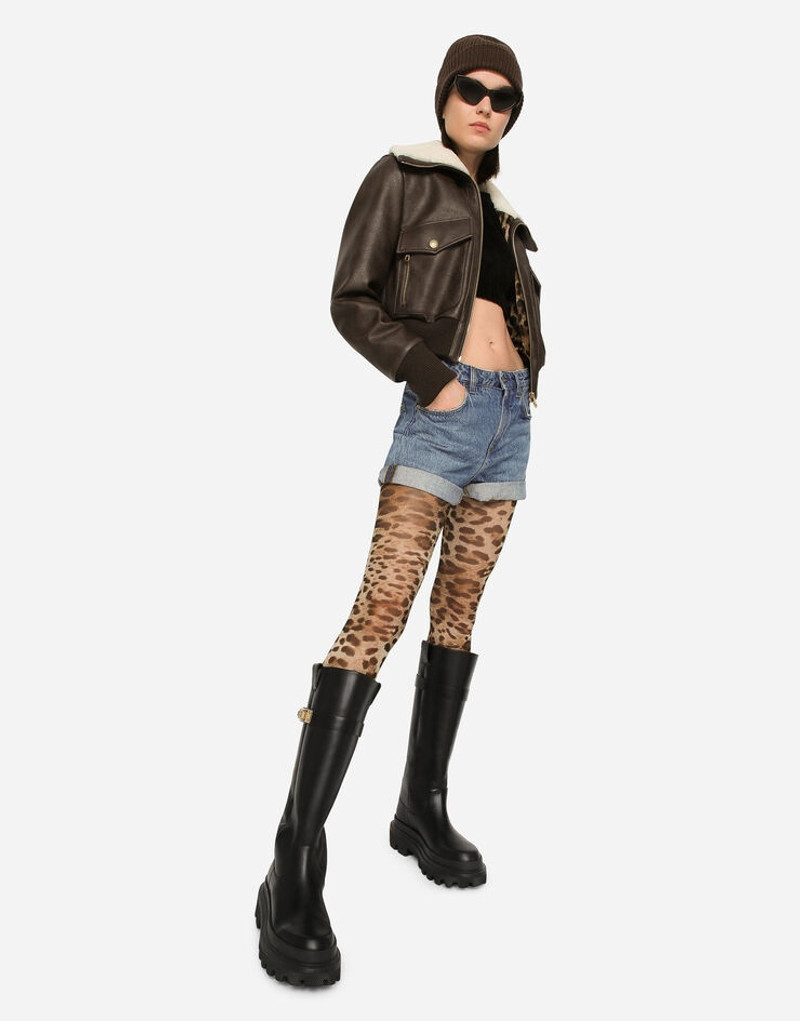 Dolce & Gabbana Faux leather and sheepskin jacket outlook