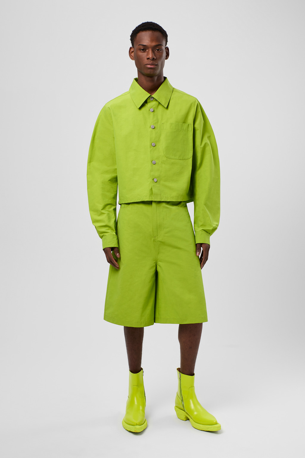 Green Cotton/Nylon Shorts - 2
