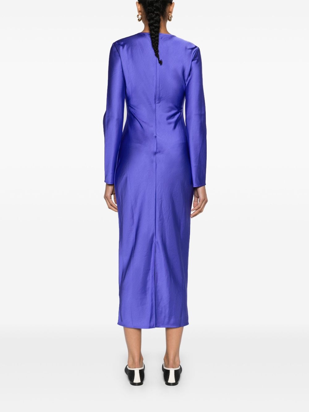 Alina U-neck satin midi dress - 4