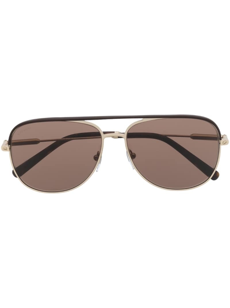 round-frame straight-arm sunglasses - 1