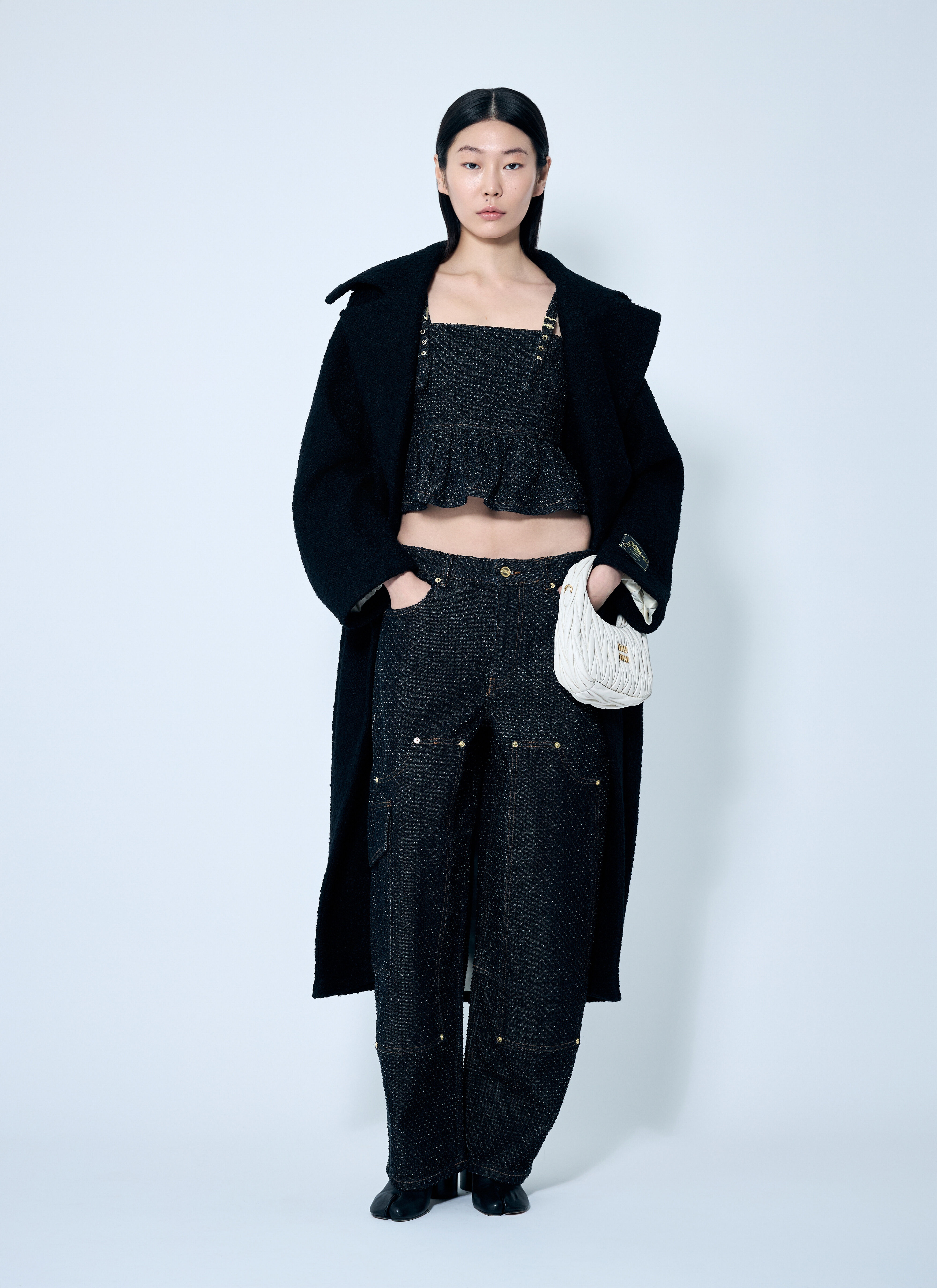 Black Black Fluffy Denim Carpenter Jeans | GANNI US