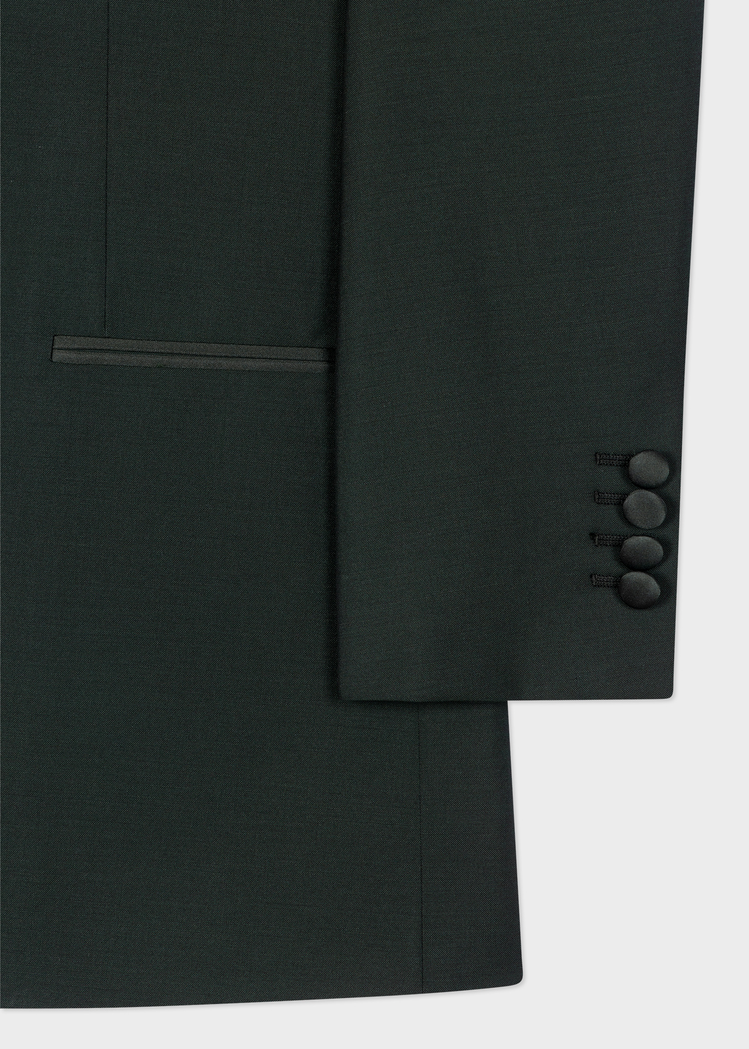 Tailored-Fit Dark Green Wool-Mohair Evening Blazer - 3