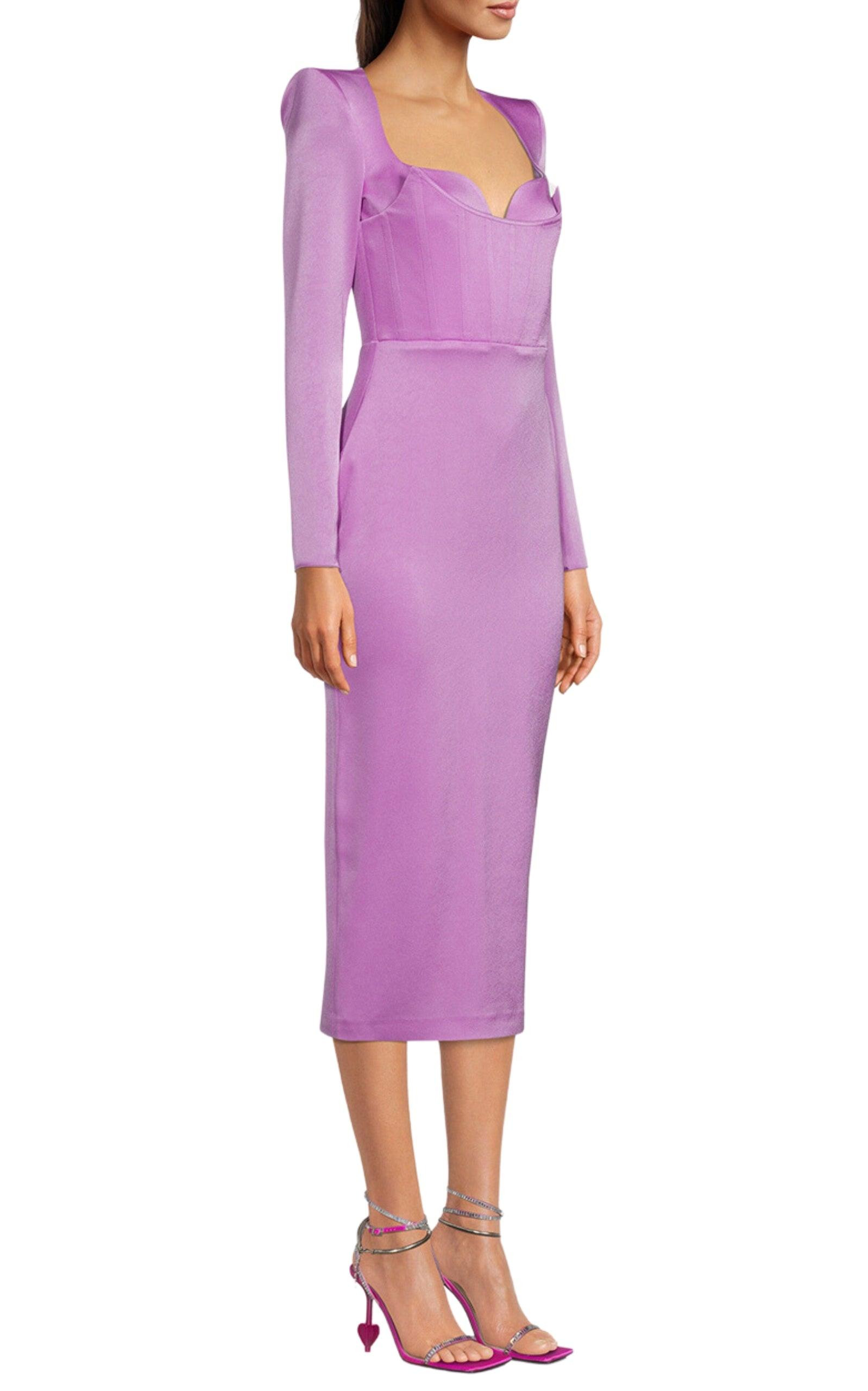Blythe Satin Crepe Corset Dress - 3