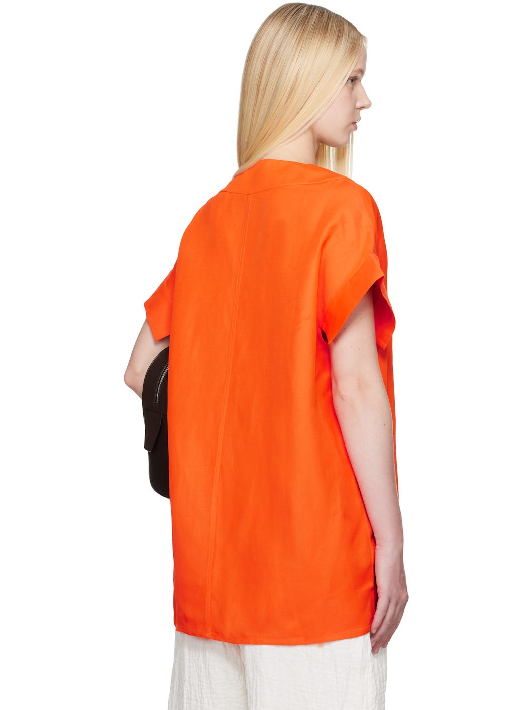 Orange Circe Linen Top - 3