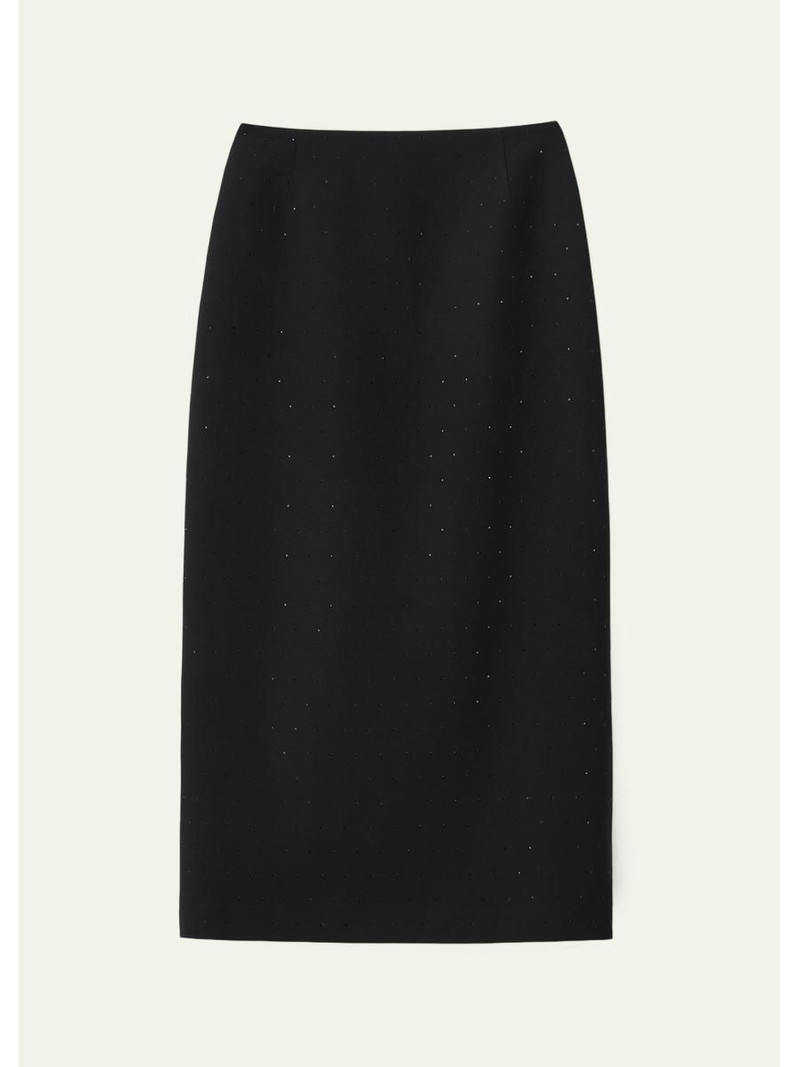 Crystal-Embellished Crepe Midi Skirt 1
