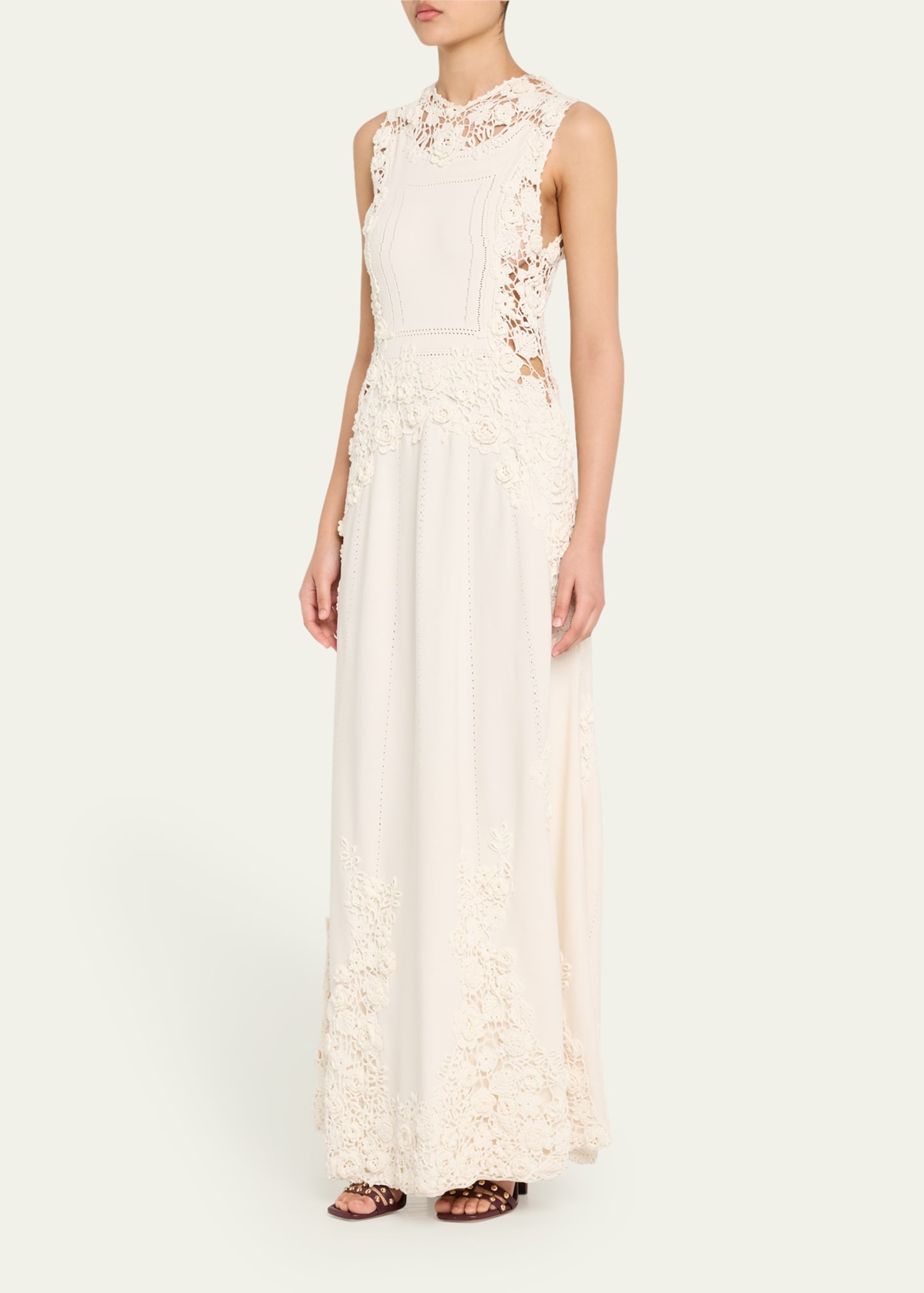 Genoveva Crochet Floral Knit Sleeveless Maxi Dress - 4
