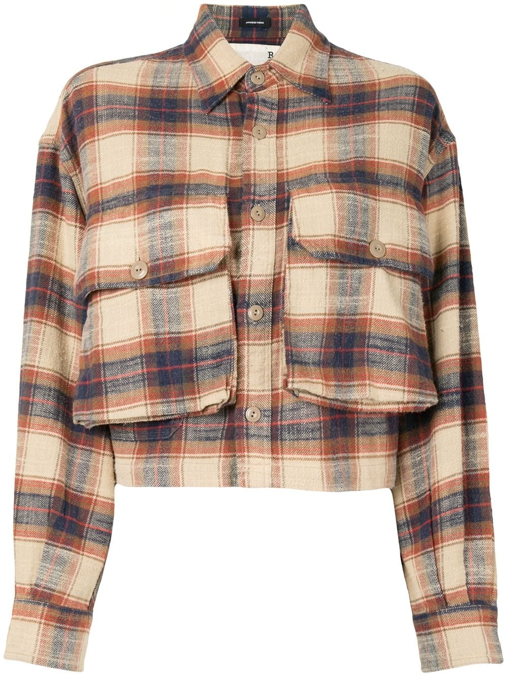 flap-pocket plaid shirt - 1