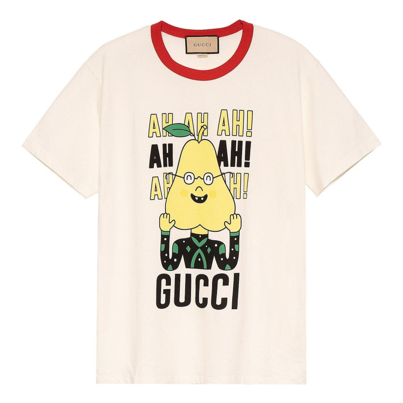 Gucci X Pablo Delcielo Pear Print Cotton T-shirt 'White' 703439XJEIY9095 - 1