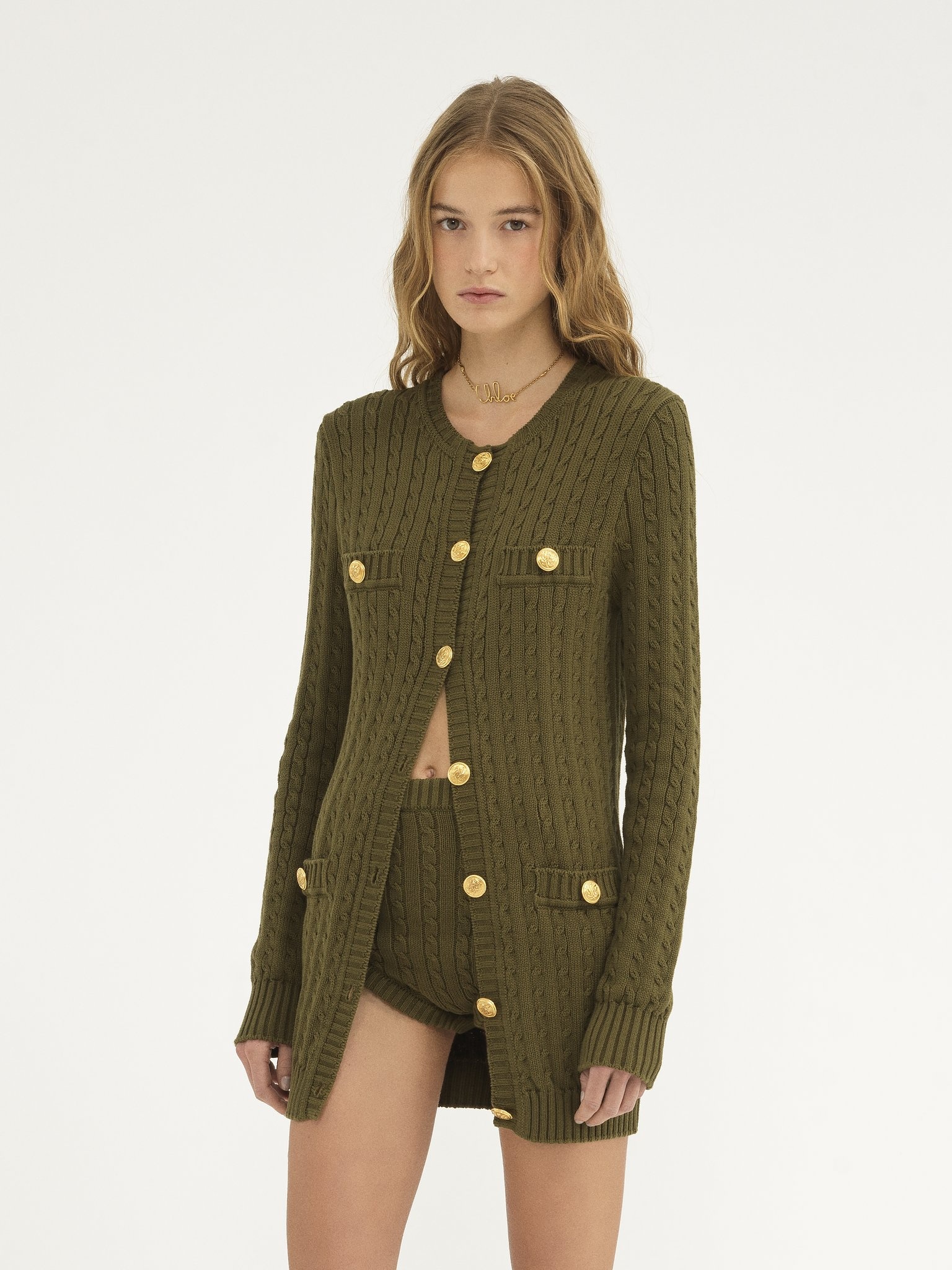 UTILITARIAN CABLE-KNIT CARDIGAN IN COTTON - 4