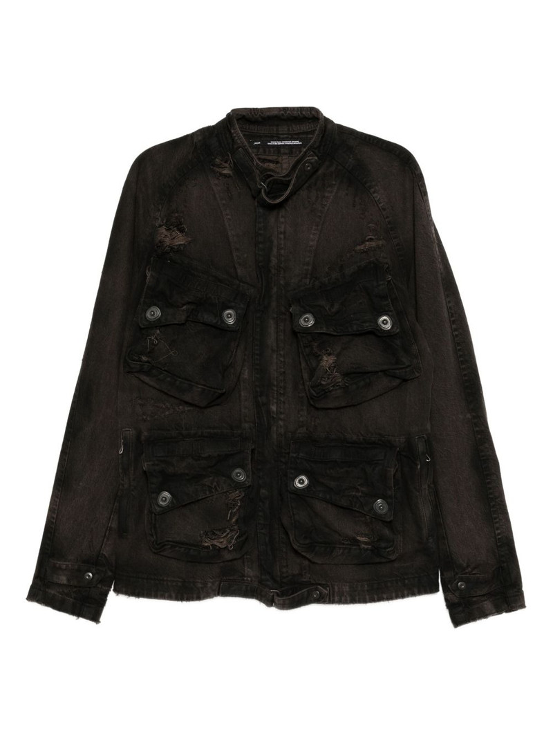 distressed-effect denim jacket 1