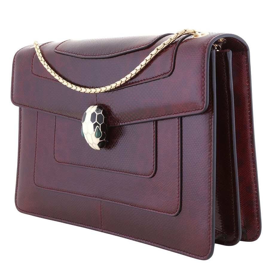 Bvlgari Serpenti Forever Burgundy Flap Shoulder Bag - 2