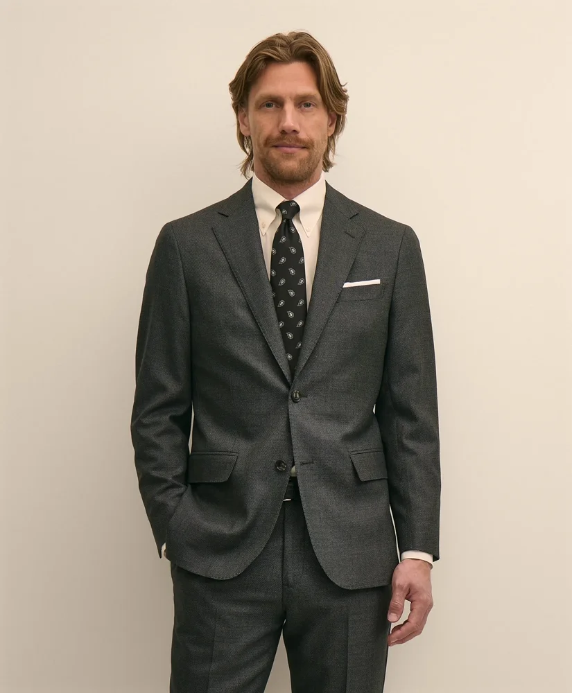 Brooks Brothers Explorer Collection Slim-Fit Wool Birdseye Suit Jacket - 1