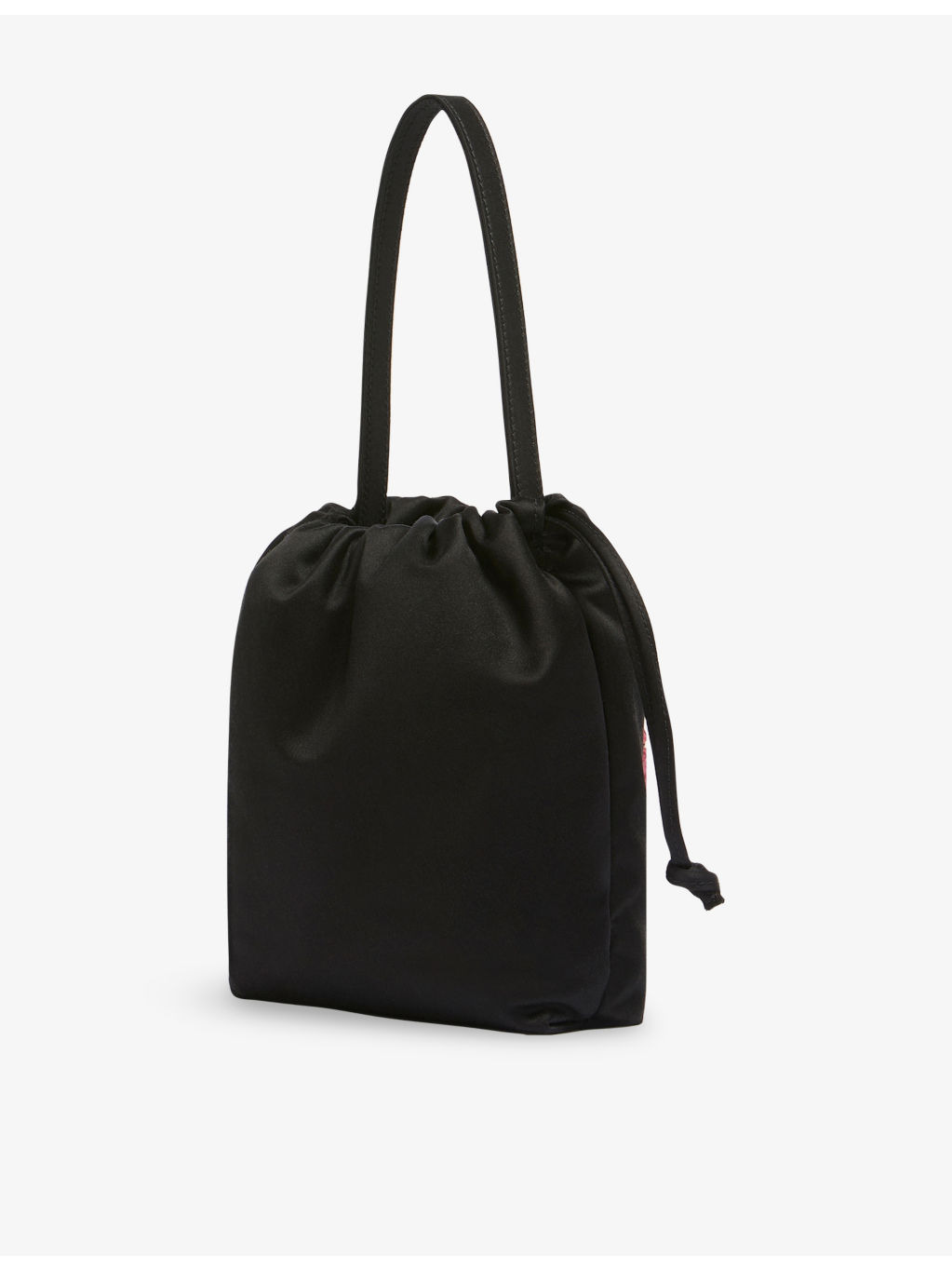 Floral-Embroidered Satin Handbag - 4